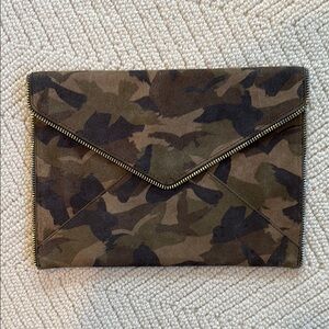 Rebecca Minkoff Camouflage Metallic Zipper Envelope Clutch